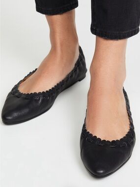 See By Chloé Black Elastic Trim Ballet Flats